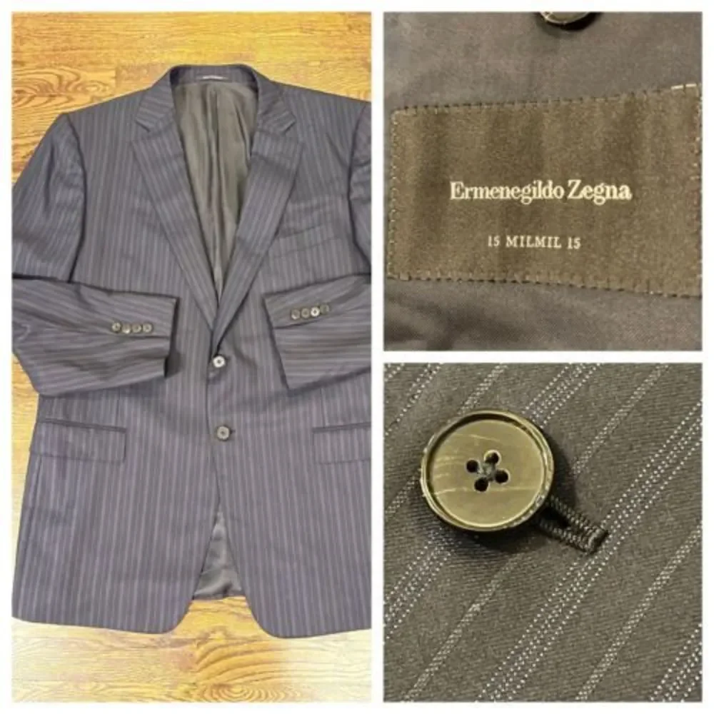 Ermenegildo Zegna Blazer sport coat, 46R,‎ 15 Milmil 15 fabric, Switzerland